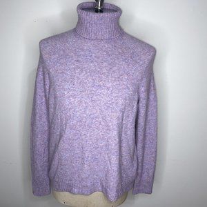 J Crew Womens Turtle Neck Sweater Sz S Purple Wool Tunic Over Sized